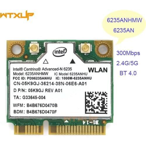 Wireless Lan Card for Intel Centrino Advanced-N 6235 6235ANHMW 6235AN Bluetooth 4.0 Mini PCI-E 2.4G/5Ghz BT 4.0 WiFi Card