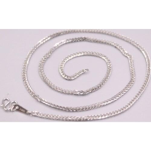 PT950 Pure Platinum 950 Chain Men Women Gift 2mm Wide Wheat Link Necklace 7.1g/ 18inch