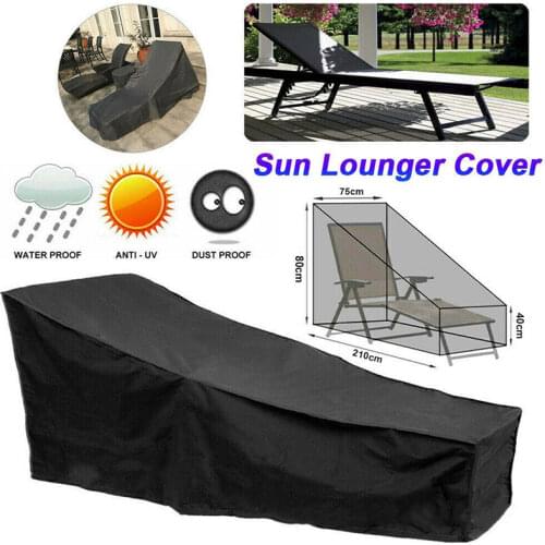 210D Oxford Cloth Outdoor Patio Furniture Recliner Cover Dust Cover Waterproof Protective Cover Beach Recliner Garden Supplies