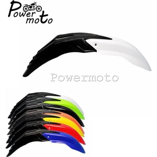 Black White Motorcycle Front Fender Guard Cover Mudguard Dirt Bike Motocross Enduro Supermoto For EXC XCF KLX KLF WR TTR