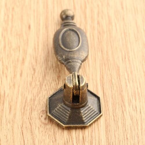 Wooden Box Ring Knobs Antique Bronze Furniture Handles Alloy Vintage Kitchen Cabinet Drawer Cupboard Pull Handles with Screw