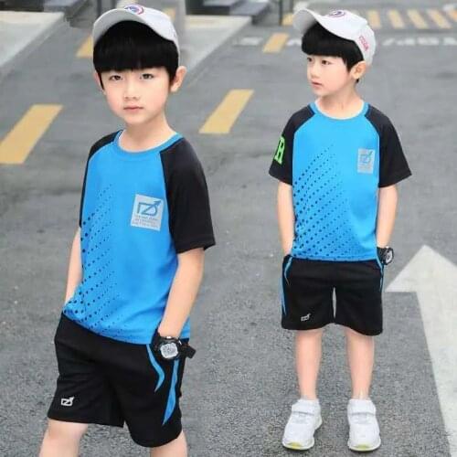 Children Suits Boys Clothing Sets Children T-shirt Short Sleeve +Pants Two Pieces Set Kids Baby Boys Clothes 10 11 12 14Years