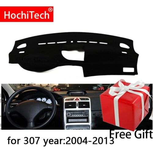 For Peugeot 307 2004-2013 Right and Left Hand Drive Car Dashboard Covers Mat Shade Cushion Pad Carpets Accessories