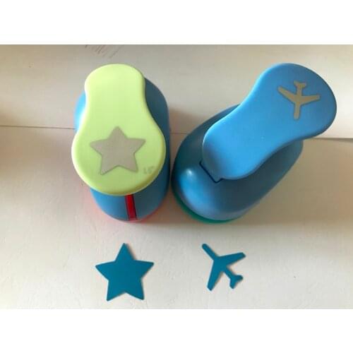 Free ship 2pcs/lot (star and airplane) 1.5 inch craft punch eva foam punch scrapbooking puncher hole punches scrapbook cutter
