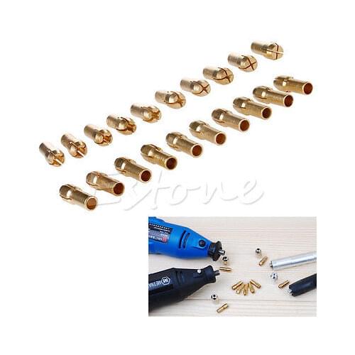 Power Tools 10Pcs Brass Drill Chucks Collet Bits 0.5-3.2mm 4.3mm Shank fr Dremel Rotary Tool