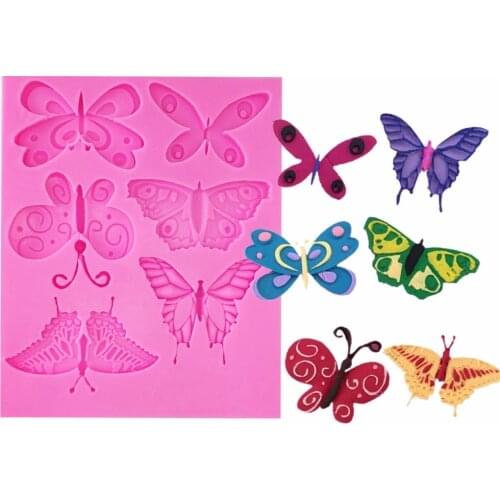 Butterfly Shaped Fondant Cake Mold Silicone Mold Bakeware Baking Cooking Tools Sugar Cookie Jelly Pudding Decor T0825