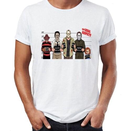 Brand 2019 Summer kpop Fashion Short Sleeves 100% Cotton Serial Killers Cult Characters Cartoon Usual Suspects Halloween Tshirt