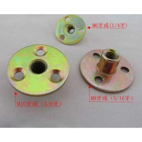 M6 M8 M10 1/4 5/16 3/8 Three-hole Nut Thicken iron plate Furniture Pair Lock Nuts flat Disc Nutter