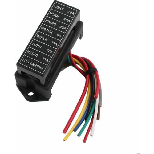 HS-008 8 Road With Wire Modification Basic Block Auto Car Fuse Box W Fuse