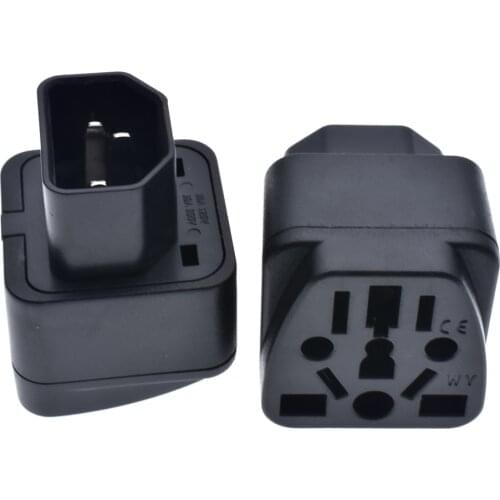 IEC320 C14 to Universal Power Socket,250V 10A IEC320 PDU C13 C14 outlet convert connector WY-320 Travel power adapter plug