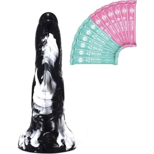 Soft Material Stimulation Toys Erotic Enlargement Monster Dildo Artificial Penis Sex Games for Adults Fruity Lubricant Gift BJ