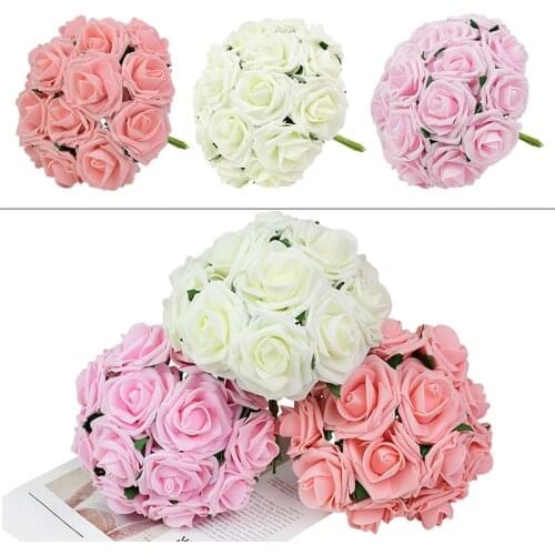 10/25pcs Heads 7cm Artificial Rose Flowers PE Foam Flower Home Wedding Bride Bouquet Decorative Rose Scrapbooking DIY Supplies