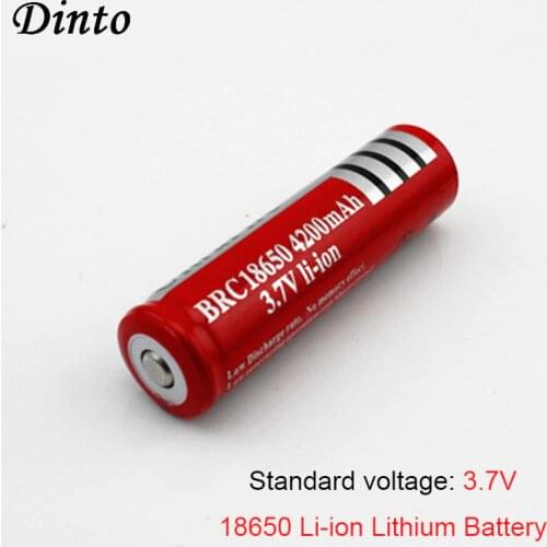 Dinto 2pcs 4200 mAh 3.7V 18650 Lithium Li-ion battery Rechargeable Batteries for LED Flashlight Torch Laser Pen