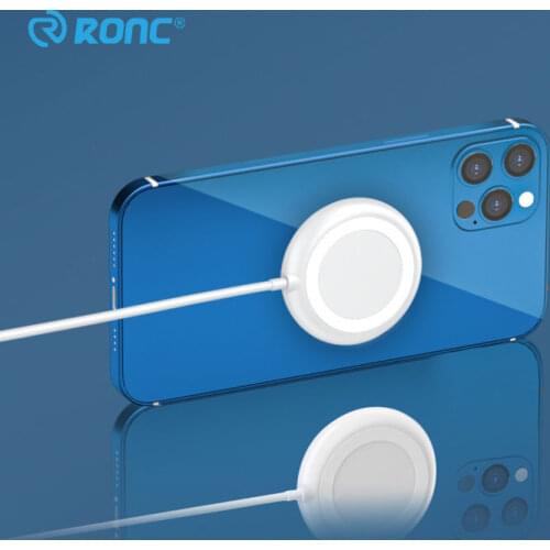 RONC 15W Magnetic Wireless Charger for iPhone 12 Series Samsung Xiaomi Portable Phone Chargers Desktop Stand Fast Charging Pad