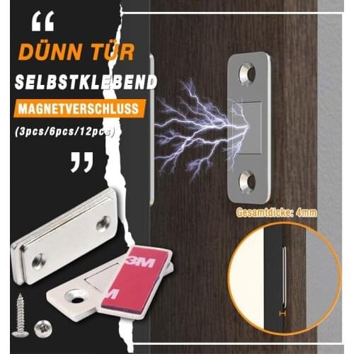 Punch-free Magnetic Door Closer Strong Door Closer Magnetic Catch Latch Magnet for Furniture Cabinet Cupboard with Screws Ultra