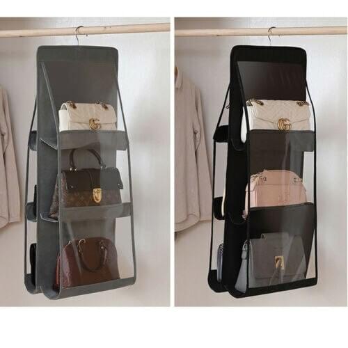 Maximum supplier 6 Pocket Folding Hanging Handbag Storage Holder Organizer Rack Hook Hanger