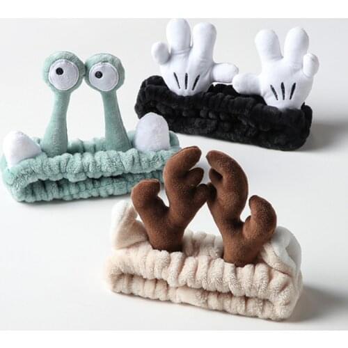 Cartoon Headband Antlers Snail Coral Velvet Hair Accessories Face Wash Makeup Headband Ladies Headband