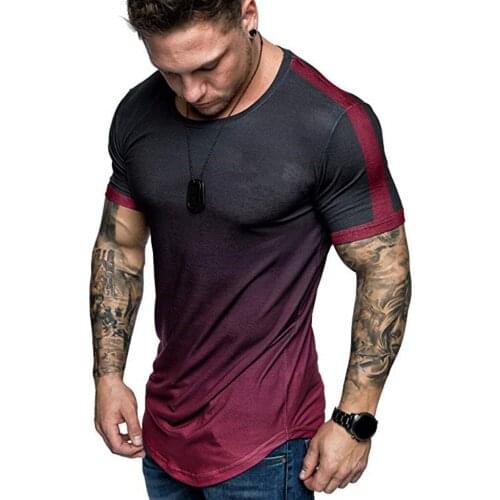 2021 summer new mens tapered short sleeve T-shirt Europe and America tide brand Junjie wash used printed round neck top