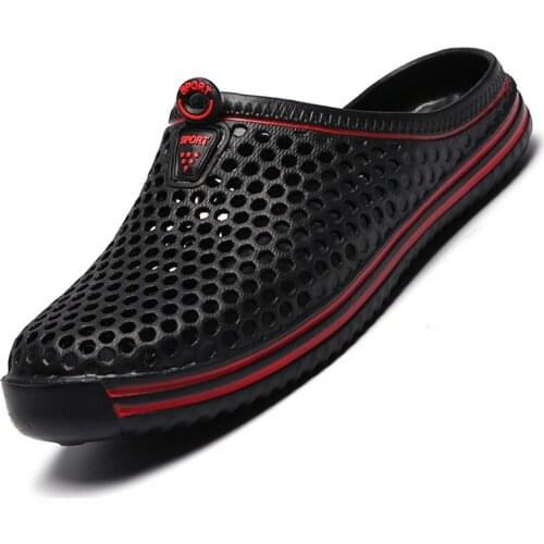 2021 Summer Slippers Men Hollow Out Breathable Beach Flip Flops Unisex Casual Slip-on Flats Sandals Men Shoes size 45 Zapatos