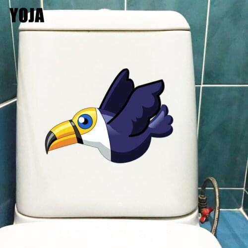 YOJA 24.5X16.6CM Animal Cartoon Toilet Sticker BedRoom Home Decor Wall Decal Flying Bird T3-1222