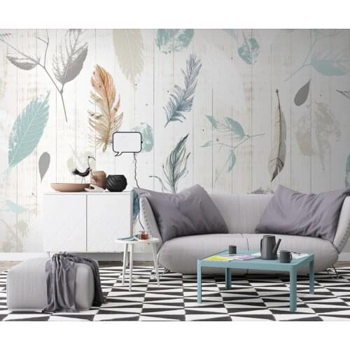 Feather Flamingo Wall Mural Wallpaper Art Wall Painting Contact Paper HD Photo Wall Paper for Bedroom TV Background Custom