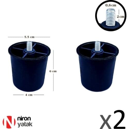 Base, Sofa, Sofa Bed Leg 6 cm Height Screw Feet-2 PCs