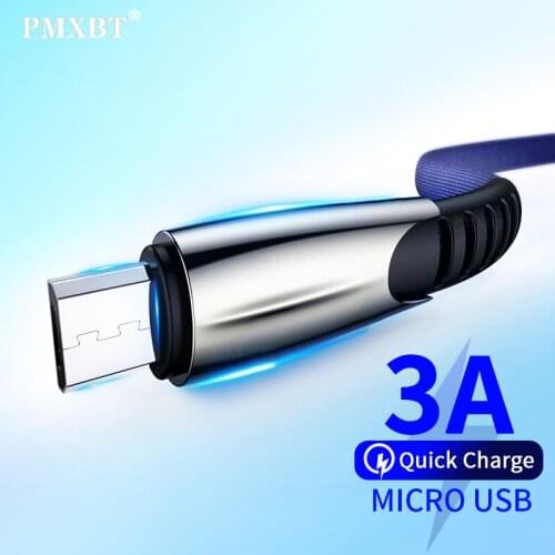 PMXBT Micro USB Cable 3A Fast Charging Kable For Samsung S6 J7 J6 Xiaomi Redmi Note 4 5 Android Mobile Phone Microusb Cable Cord