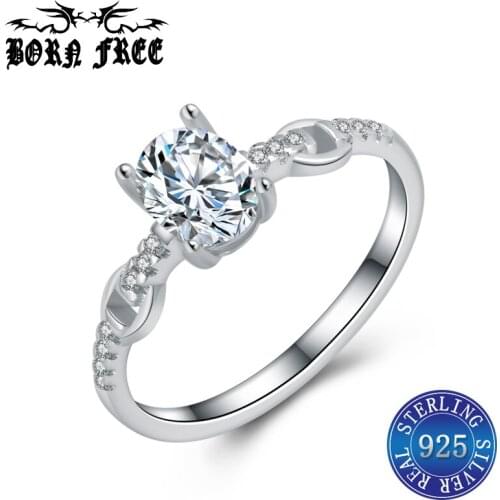 Silver ring simple bague femme argent 925 anel feminino joyas bijoux en argent 925 wedding rings set for women jewellery ringen
