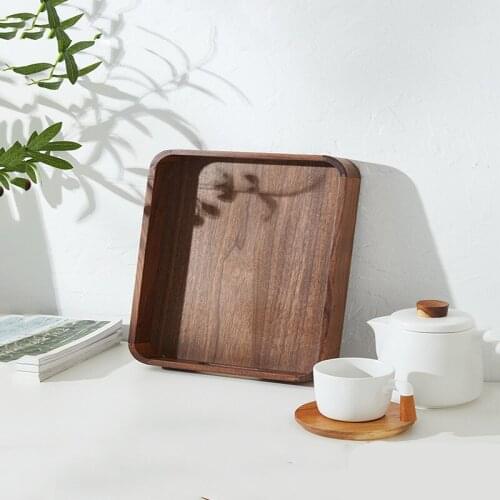 Walnut Rectangular Non-slip Tray Modern Home Decor Coffee Table Kitchenware Home Reserve Collection Water Cup Coffee Trays