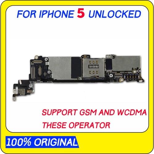 Unlocked for iphone 5 Motherboard,16GB 32GB 64GB MainBoard for iphone 5 Logic Board With Touch ID