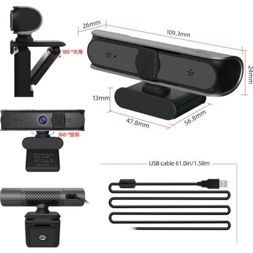 K50 Webcam 1080P 5MP Streaming Webcam USB Webcam For PC Laptop Wide-Angle Webcam For Video Conference Webcam