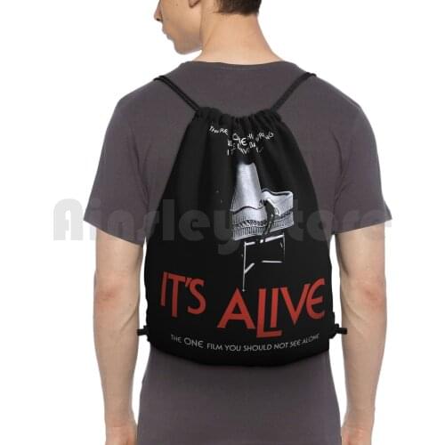 ItS Alive Backpack Drawstring Bag Riding Climbing Gym Bag Vintage Retro Horror Terror 70S 70S Movies Creature Trash Cult
