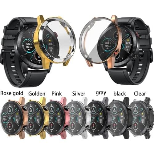 TPU Soft Full Edge Glass Screen Protector Case Shell Frame For Huawei Honor Magic 2 46MM Watch Magic2 Protective Bumper Cover