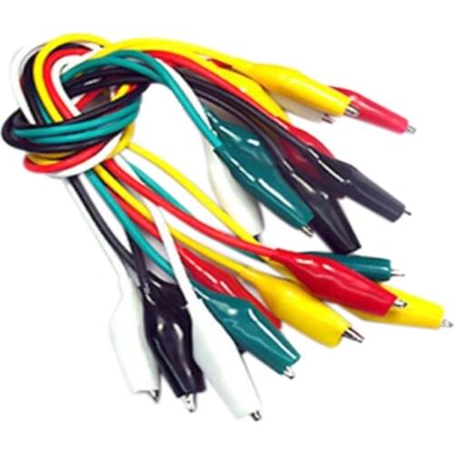 10pcs Color Alligator Clip Electric DIY Electric Clip Double-Head Clip Test Clip Power Cord Cable Accessories 28mm35mm45mm 50cm