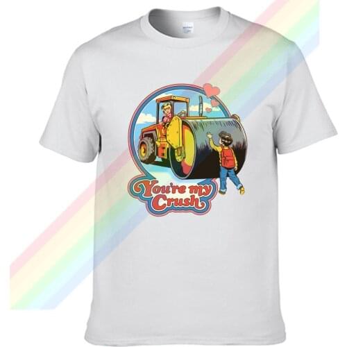 You're My Crush Say Goodbye Retro Casual T Shirt Mens Summer Black 100% Cotton Short Sleeves O-Neck Tee Shirts Tops Tee Unisex