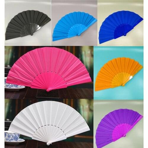 1PC Chinese Style Plastic Fabric Fold Hand Held Fan Dance Party Wedding Gifts