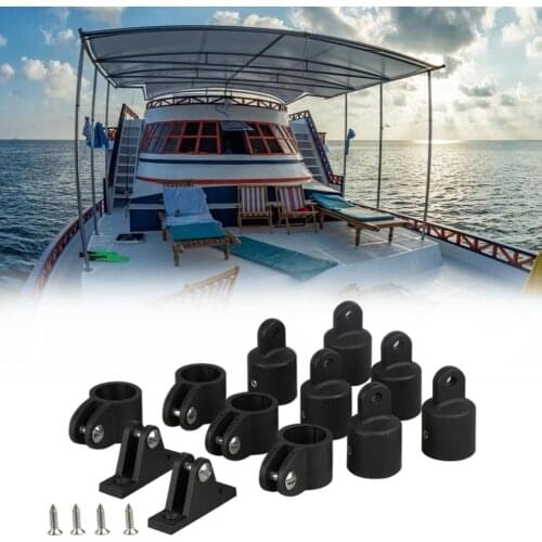 12Pcs/Set 22mm/25mm High-strength Nylon Slide Top Cap Hardware Set Fittings Set Eye End Cap for Marine Yacht Boat Accessories