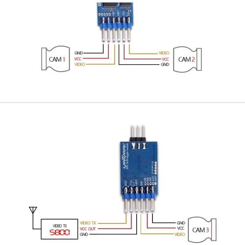 3 Channel Video Switcher Module 3 way Video Switch Unit for RC FPV Camera