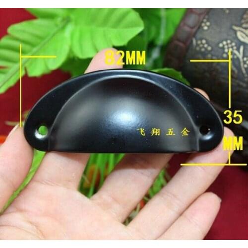 30pcs Steel Black Cabinet Simple Shell Style Wardrobe Cupboard Drawer Pulls Handles