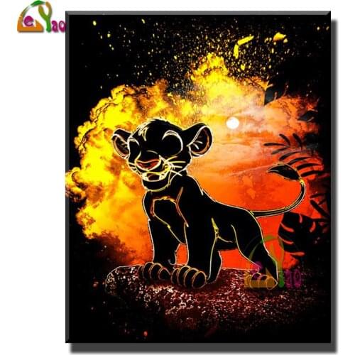 Diamond Painting Angry Lion Cub King 5D DIY Poster Childs Room Wall Art Mosaic Cross Stitch Kit Diamond Embroidery Home Decor
