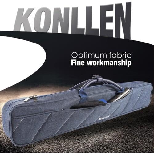 KONLLEN Billiard 7 Holes Cue Case 3 Butts 4 Shafts 86x16x8cm Blue Oxford Canvas Bag Carry Sturdy Wear-resistant Case