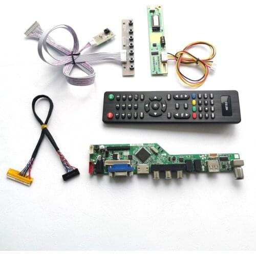 For LP154WX5-TLA1/TLA2 VGA USB AV RF LCD panel monitor LVDS 1CCFL 30Pin T.V56 drive card board keyboard+Remote+Inverter Kit