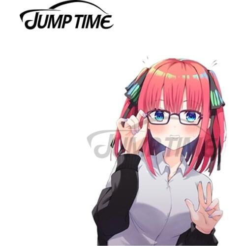 JumpTime 13 x3cm Nino Nakano with Glasses Decal Scratch-proof Car Door Bumper Vinyl Scratch-Proof Vehicle Trunk VAN Car Stickers