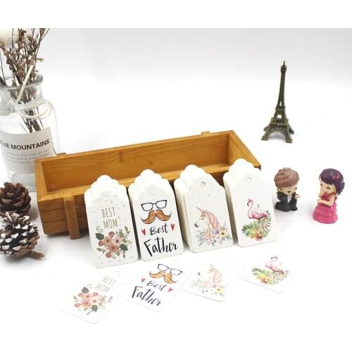 Best Mom Mothers Day Kraft Paper Tags Best Father Paper Hang Tags Postcard Birthday Label Hang Tag Card Gift Package Decoration