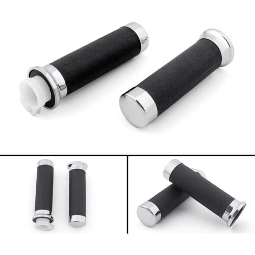 1 Hand Grip 25mm Set Fits Easy hold tightly Black Chromed ABS & rubber For Honda Shadow VT/XVS 400/600/750/1100/1300 Magna