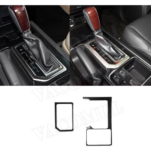 Carbon Fiber Interior Trim Gear Shift Panel Frame Cover Sticker For Toyota Land Cruiser Prado 2010-2018