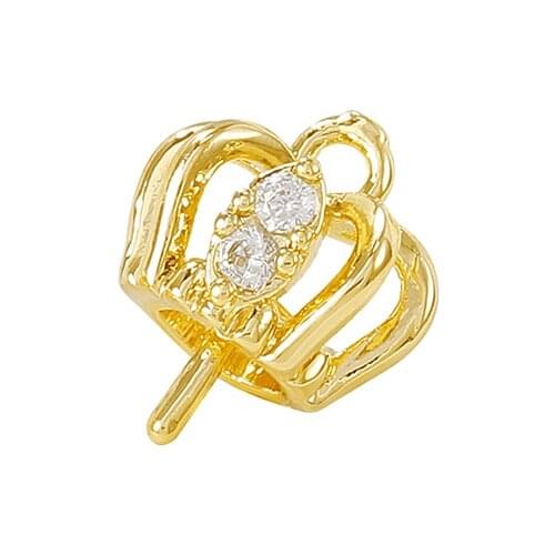 Factory Wholesale Gold Color Brass Crown Charms Pendants Necklace Bracelet Earring Diy Jewelry Making Supplies Accessories