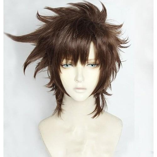 JoJos Bizarre Adventure Cosplay Wig Joseph Joestar Hair Brown Short Heat Resistant Cosplay Hair Wig + Wig Cap