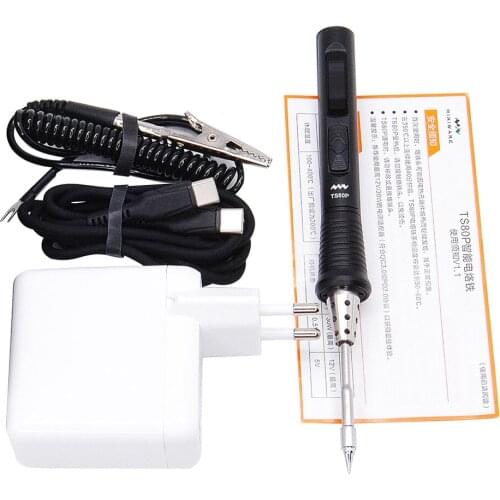 New TS80P Soldering Iron Mini Smart Portable Digital Soldering Iron Tool Adjustable Temperature OLED Display, B02 Iron Tip
