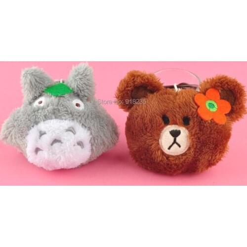20/Lot 2 Styles My Neighbor Totoro And Bear 10CM Plush Keychain Pendant Stuffed Toys